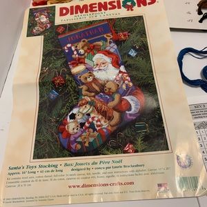 Opened Dimensions 9129 Cross Stitch Santa Stocking